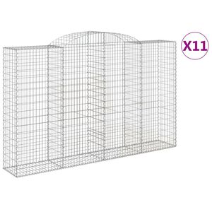 vidaXL Cestas de gaviones 11 uds forma de arco hierro 300x50x180/200cm