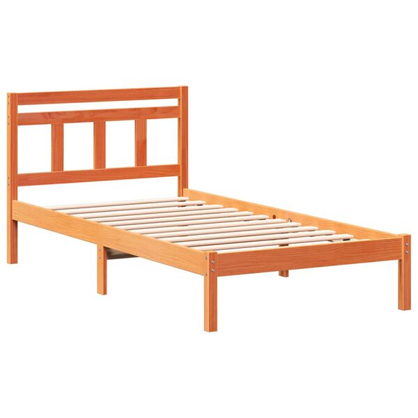 vidaXL Estructura de cama Marr&oacute;n 75 x 190 cm Madera de pino macizo