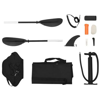 vidaXL Kayak inflable poliéster negro 375x72x31 cm