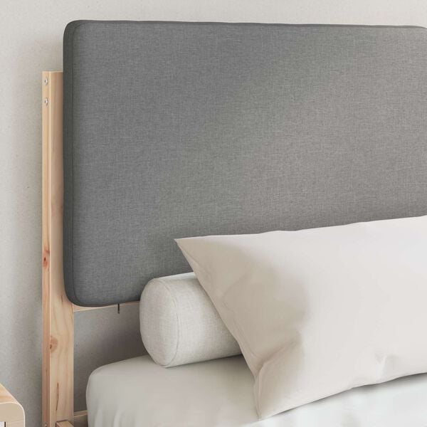 vidaXL Estructura de Cama con Cabecera Tapizada Gris Claro