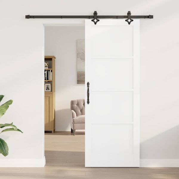 vidaXL Puerta Corredera y Negro 78 x 211 cm Madera de pino macizo