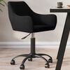 vidaXL Silla de comedor giratoria de terciopelo negro