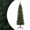 vidaXL &Aacute;rbol de Navidad artificial estrecho con bolas 210 cm 300 LED