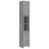 vidaXL Armario de ba&ntilde;o contrachapada gris hormig&oacute;n 30x30x183,5 cm