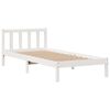 vidaXL Cama con estantería sin colchón madera maciza blanco 90x200 cm