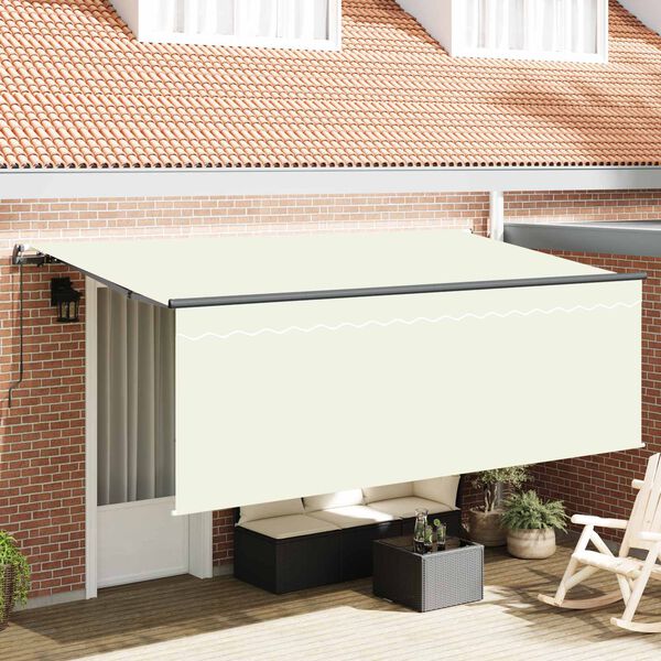 vidaXL Toldo Retr&aacute;ctil Manual Crema 400 x 200 cm Poli&eacute;ster y Aluminio