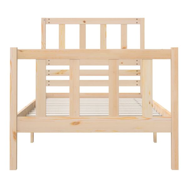 vidaXL Estructura de cama individual pequeña madera maciza 75x190 cm