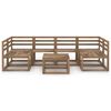 vidaXL Muebles de jard&iacute;n 7 pzas cojines madera pino impregnada marr&oacute;n