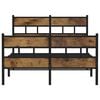 vidaXL Estructura de cama sin colchón metal roble ahumado 120x190 cm