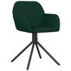 vidaXL Sillas de comedor giratorias 2 unidades terciopelo verde oscuro