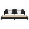vidaXL Estructura de cama Viana sin colch&oacute;n cuero sint&eacute;tico negro blanco 200x200 cm