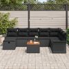 vidaXL Conjunto de sof&aacute;s de jard&iacute;n 9 pcs Negro rat&aacute;n sint&eacute;tico