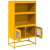 vidaXL Aparador de acero amarillo mostaza 68x39x123 cm