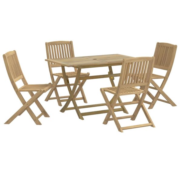 vidaXL Juego de comedor de jard&iacute;n 5 piezas madera maciza de acacia