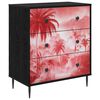 vidaXL Cajonera AACHEN Impresi&oacute;n de palmeras rosas 66 x 36,5 x 76 cm