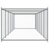 vidaXL Jaula de perros con puerta acero galvanizado gris 12x2x1,5 m