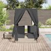 vidaXL Tumbona doble con techito Gris claro 205 x 129 x 200 cm