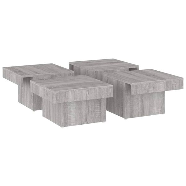 vidaXL Mesa de centro madera contrachapada gris Sonoma 90x90x28 cm