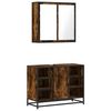 vidaXL Set de muebles ba&ntilde;o 2 pzas madera contrachapada roble ahumado