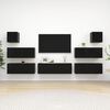 vidaXL Set de muebles de sal&oacute;n TV 7 piezas madera ingenier&iacute;a negro