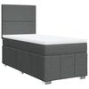 vidaXL Cama box spring con colch&oacute;n tela gris oscuro 80x200 cm