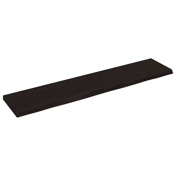 vidaXL Encimera de ba&ntilde;o madera tratada marr&oacute;n oscuro 140x30x(2-4) cm