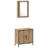 vidaXL Juego de muebles de ba&ntilde;o 4 pcs Marr&oacute;n Madera contrachapada