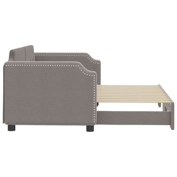 vidaXL Sof&aacute; cama nido tela gris taupe 80x200 cm