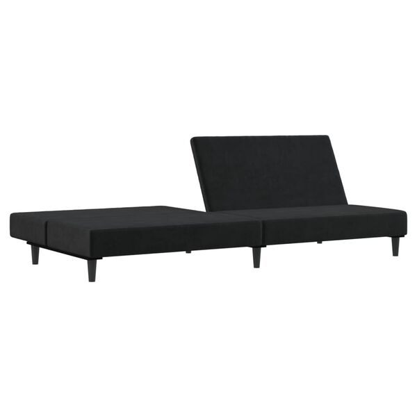 vidaXL Sof&aacute; cama de 2 plazas terciopelo negro