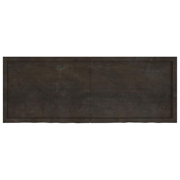 vidaXL Tablero mesa madera roble tratada marr&oacute;n oscuro 160x60x(2-4) cm