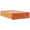 vidaXL Cama con cajones sin colch&oacute;n madera maciza marr&oacute;n 160x200 cm