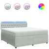 vidaXL Cama box spring con colch&oacute;n terciopelo gris claro 180x200 cm
