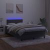 vidaXL Cama box spring con colch&oacute;n y LED terciopelo negro 120x190 cm
