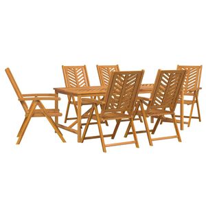 vidaXL Conjunto de Comedor de Jard&iacute;n 7 uds. Marr&oacute;n