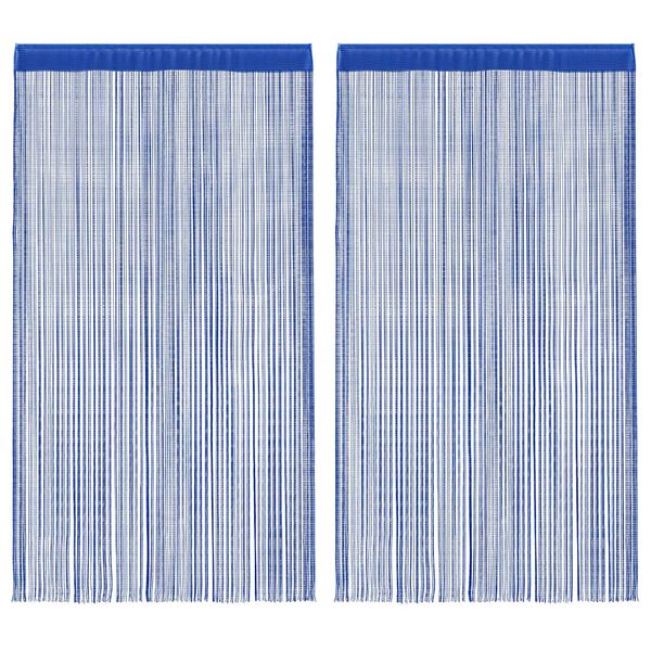 vidaXL Cortinas de flecos 2 piezas 100x250 cm azul