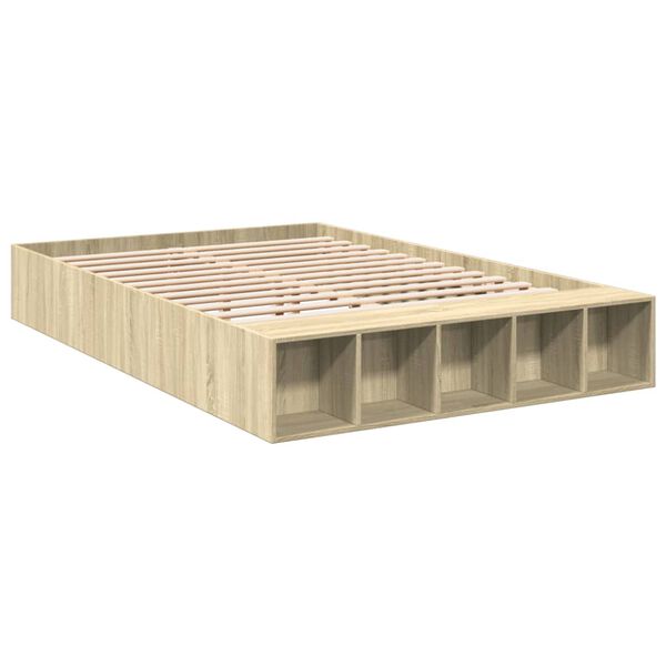 vidaXL Estructura de cama madera de ingenier&iacute;a roble Sonoma 160x200 cm