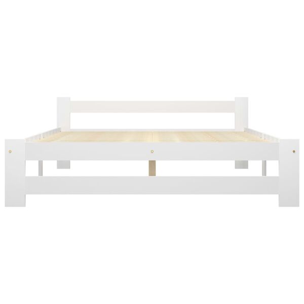 vidaXL Estructura de cama sin colch&oacute;n madera maciza blanco 180x200 cm