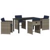 vidaXL Conjunto de Comedor de Jard&iacute;n 5 uds. Gris rat&aacute;n sint&eacute;tico