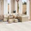 vidaXL Conjunto de sof&aacute;s de jard&iacute;n 14 pcs Beige rat&aacute;n sint&eacute;tico
