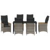 vidaXL Conjunto de Comedor de Jard&iacute;n 7 pcs Gris rat&aacute;n sint&eacute;tico