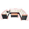 vidaXL Set muebles de jard&iacute;n 6 piezas y cojines rat&aacute;n sint&eacute;tico negro