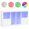 vidaXL Aparador con luces LED blanco 202x37x100 cm