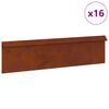 vidaXL Valla para caracoles 16 pcs Oxidado 100 x 3,5 x 25 cm