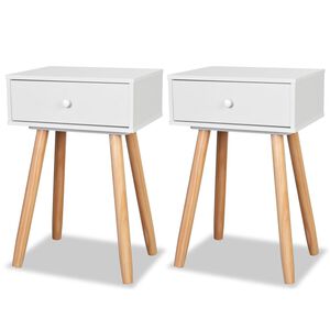 vidaXL Mesitas de noche 2 uds madera maciza de pino blanco 40x30x61 cm