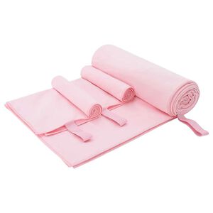 vidaXL Set de Toallas de Deportes 3 pcs Rosa Poli&eacute;ster y Poliamida