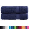 vidaXL Toallas de ba&ntilde;o SOLUND 2 uds azul marino 100x150 cm 600 gsm