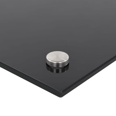 vidaXL Protección salpicaduras cocina vidrio templado negro 90x60 cm
