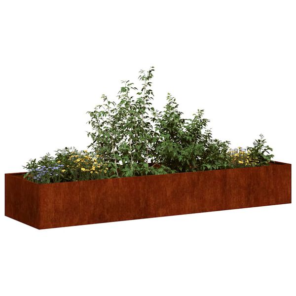 vidaXL Jardinera oxidada 280x80x40 cm acero corten