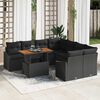 vidaXL Conjunto de sof&aacute; de jard&iacute;n 9 pcs Negro Polirat&aacute;n