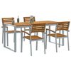 vidaXL Conjunto de Comedor de Jard&iacute;n 5 pcs Gris